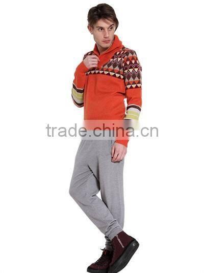 Wholesale Lastest Design Jacquard Pullover Jumpers Man Sweater