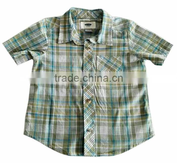 2017 New Model Cotton Plaid Button-Front Kids Boys Casual Shirts