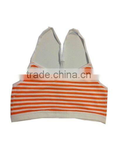 seamless stripe sport tank top cami bra with mesh back and color yarn