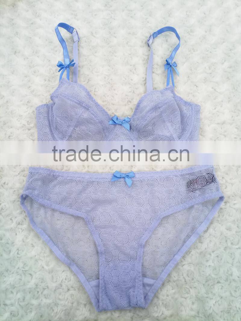 Ladies new unwired bra comfortable sexy women plus size bra panty set