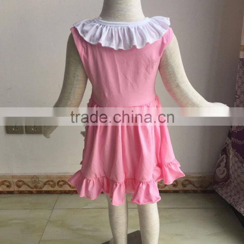 QL-409 sleeveless dress with bib match big flower baby party dress