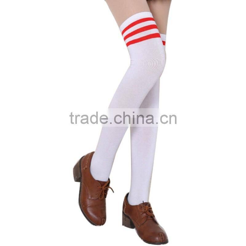 Hot Thigh High Sexy Cotton Socks Women's Striped Over Knee Girl Lady Sock