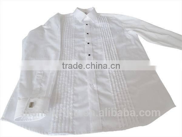 custom design front pleats tuxedo shirt
