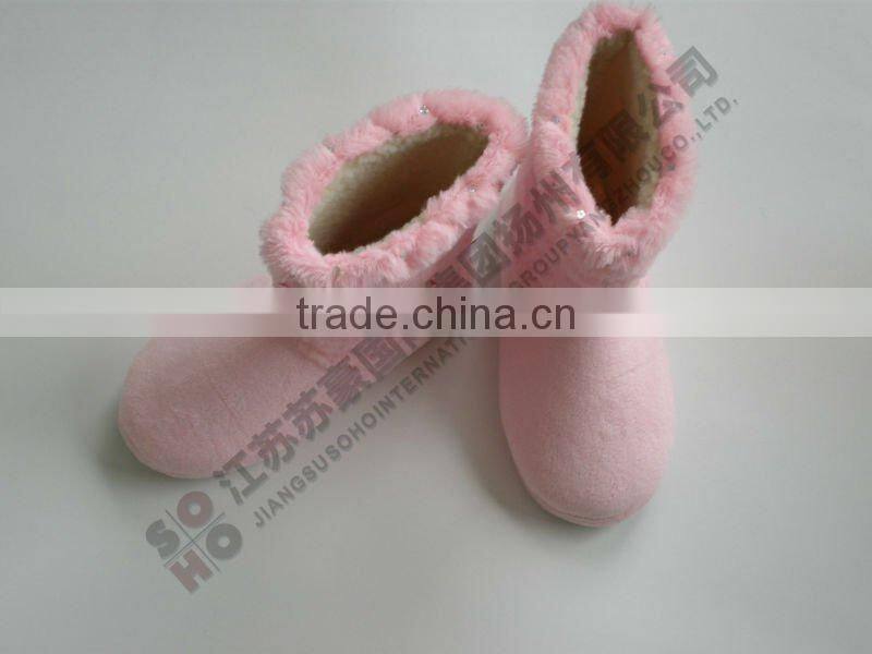 plush cloth TPR sole art shoes slipper forgirl Women Snow Boot