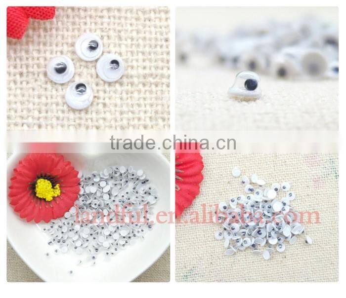 3mm Flat Back White Plastic Moving Wiggle Eyes Safety Toy Googly Eyes