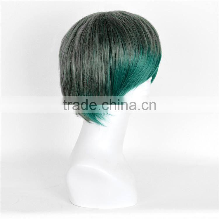 Factory Wholesale Harajuku Green Short Hair Wig For Man Couple Cosplay Fake Hair Wig MOQ 1pcs