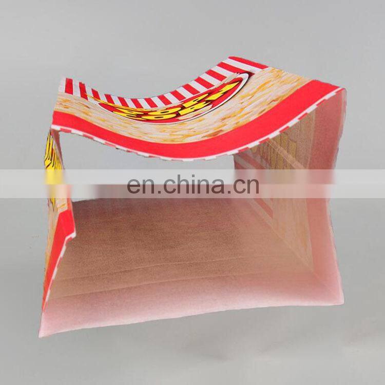 factory wholesale customized Food Grade Grease Proof White Kraft Paper Bag For pop corn with wax coated