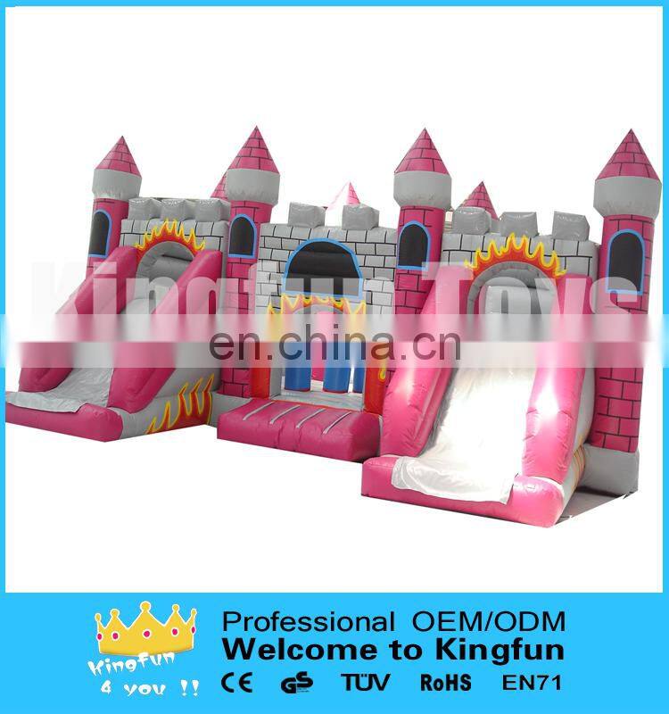 Hot sales inflatable castle with double slides