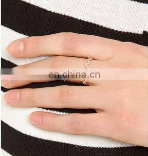 2014 fashion metal chevron jewelry , chevron ring with rhinestone