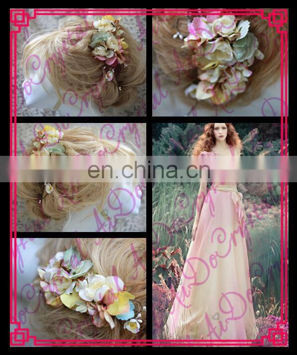 Aidocrystal Flower Crown Garland Floral Bridal Headband Hairband Wedding Prom Hair Accessory