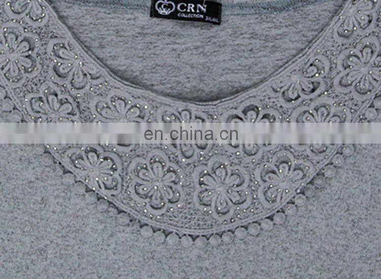 Wholesale women winter clothing knit tops net blouse for fat mama