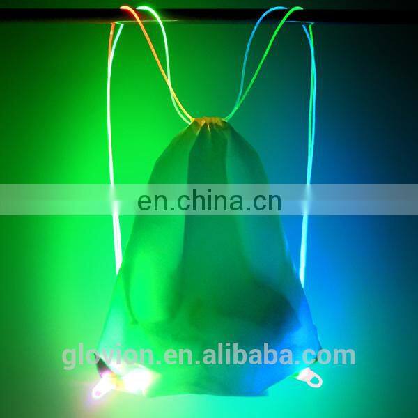 Hot selling led light backpack led safety night bag beautiful colorful bag