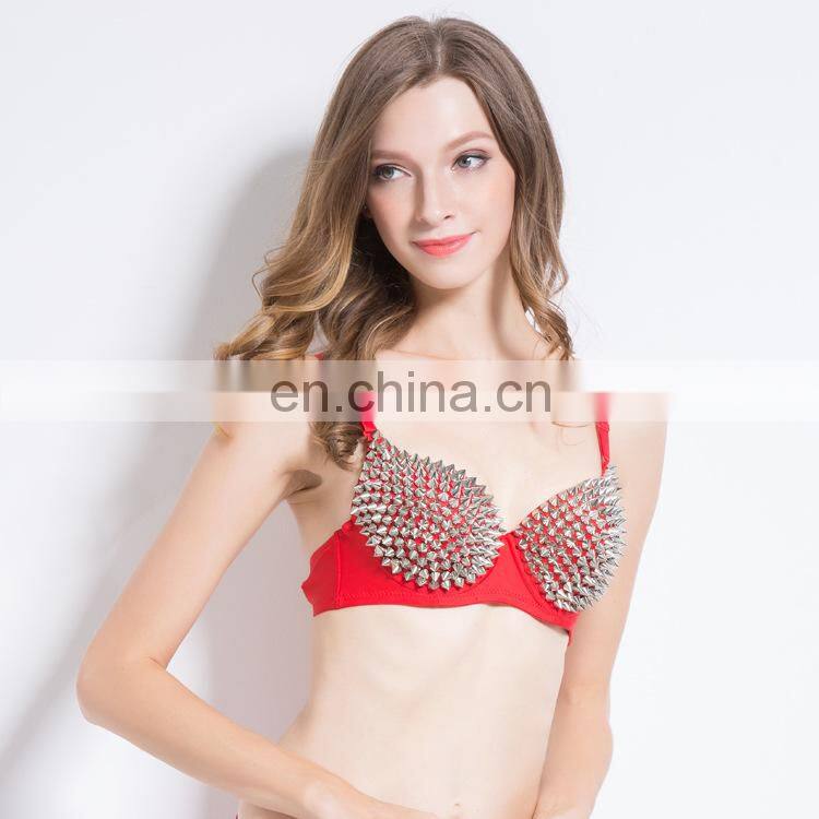 YD-008 Indian performance Belly dance bra with rivet decoration