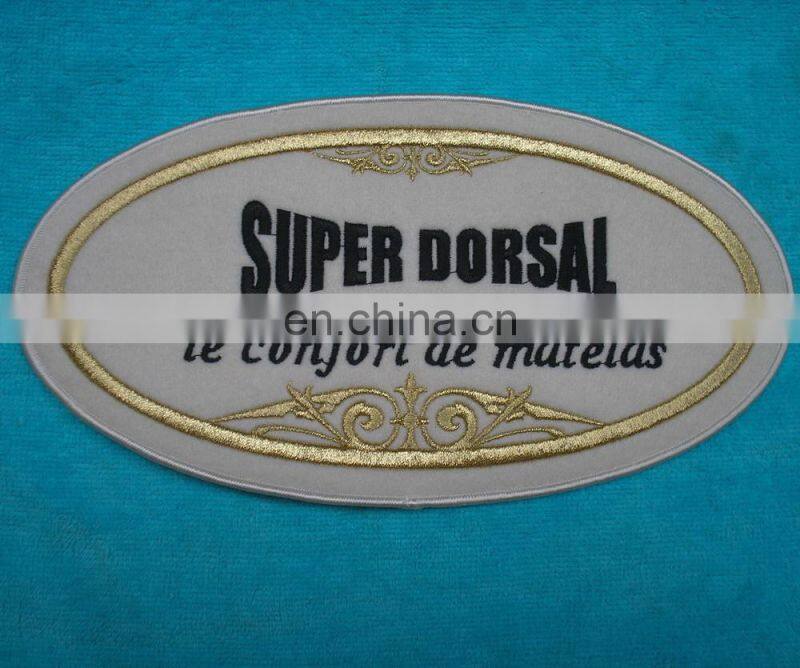 Custom embroidery woven printing satin label for mattress
