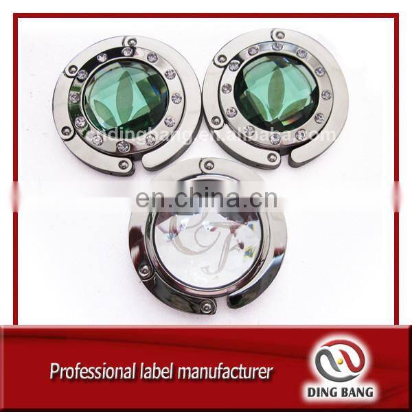 Hot Sale Various Color Custom Blank /Laser Logo Acrylic Sheet Double Layer Metal Foldable Purse Hanger