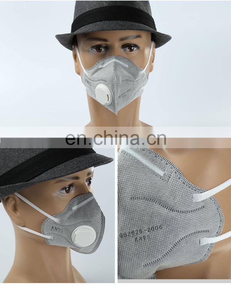 Disposable Nonwoven FFP1 FFP2 Anti Dust Face Mask with Flat Fold Design and Breathing Valve