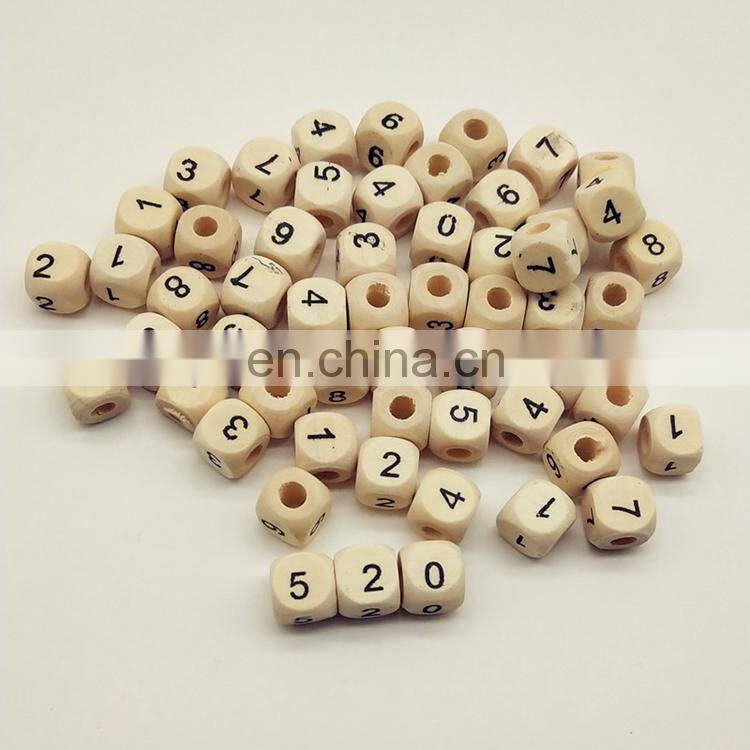 DIY Necklace Bracelet Material A-Z Letter Natural Wooden Block Beads