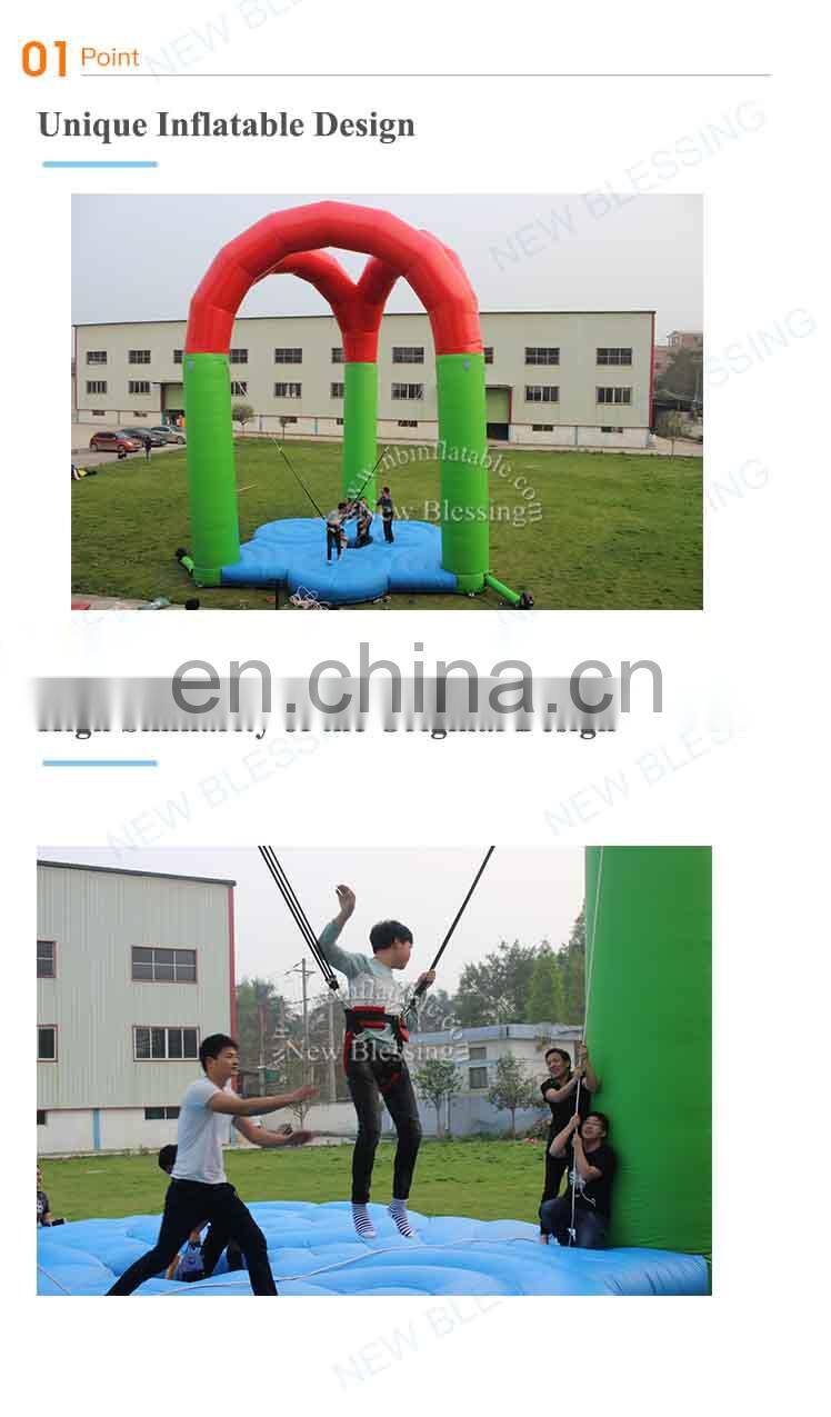 Wholesale top quality Inflatable bungee trampoline outdoor game kids toys &adult