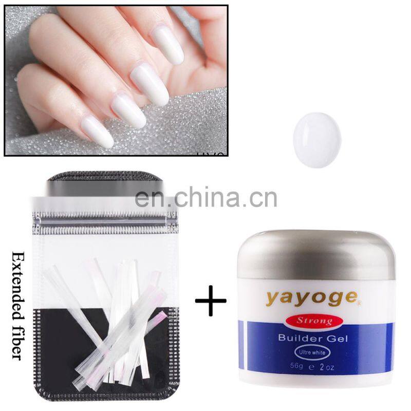 Fiberglass Extension nail gel kit with builder gel set fiber glass uv gel with base coat and top coat in stock