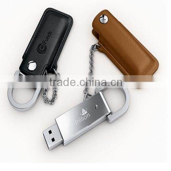 Leather usb drive strobe with usb type c 32MB-64GB capacity