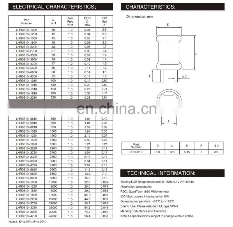 2mH 5mH  Drum Core Inductor High Inductance Through Hole Power Inductor