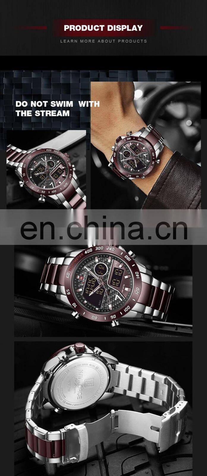 NAVIFORCE NF9171 Luxury Man Wrist Watches Japan Quartz Digital Gold Time Original Charm Watch