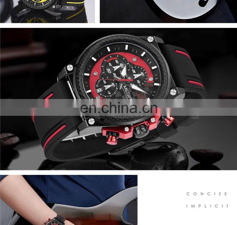 Chinese Wholesale MEGIR 2051 Original Brand Watch Fashion Military Big Dials Silicone Strap Sport Watches