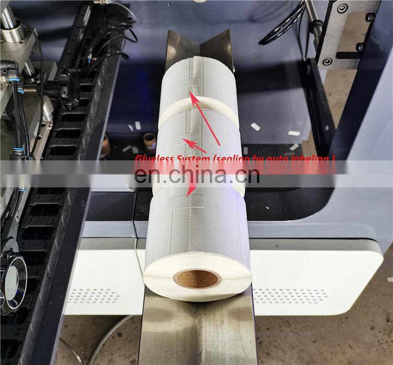 UR320S Automatic Non-stop 4 Rotary Spindle Adhesive Sticker Label Turret Rewinder Machine with Automatic Paper Core Feeder