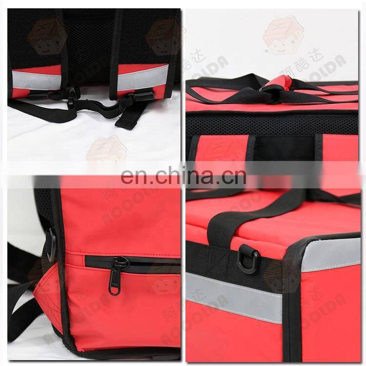 Wholesale or Customized waterproof insulated red food delivery backpack by motorcycle