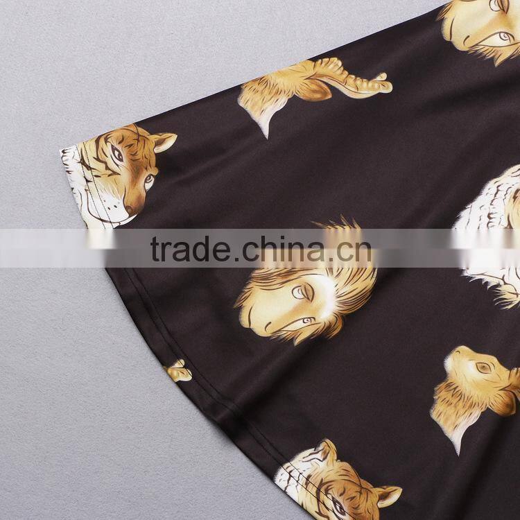 OEM Autumn winter female Europe and the United States style with printed skirt leisure dress made in China