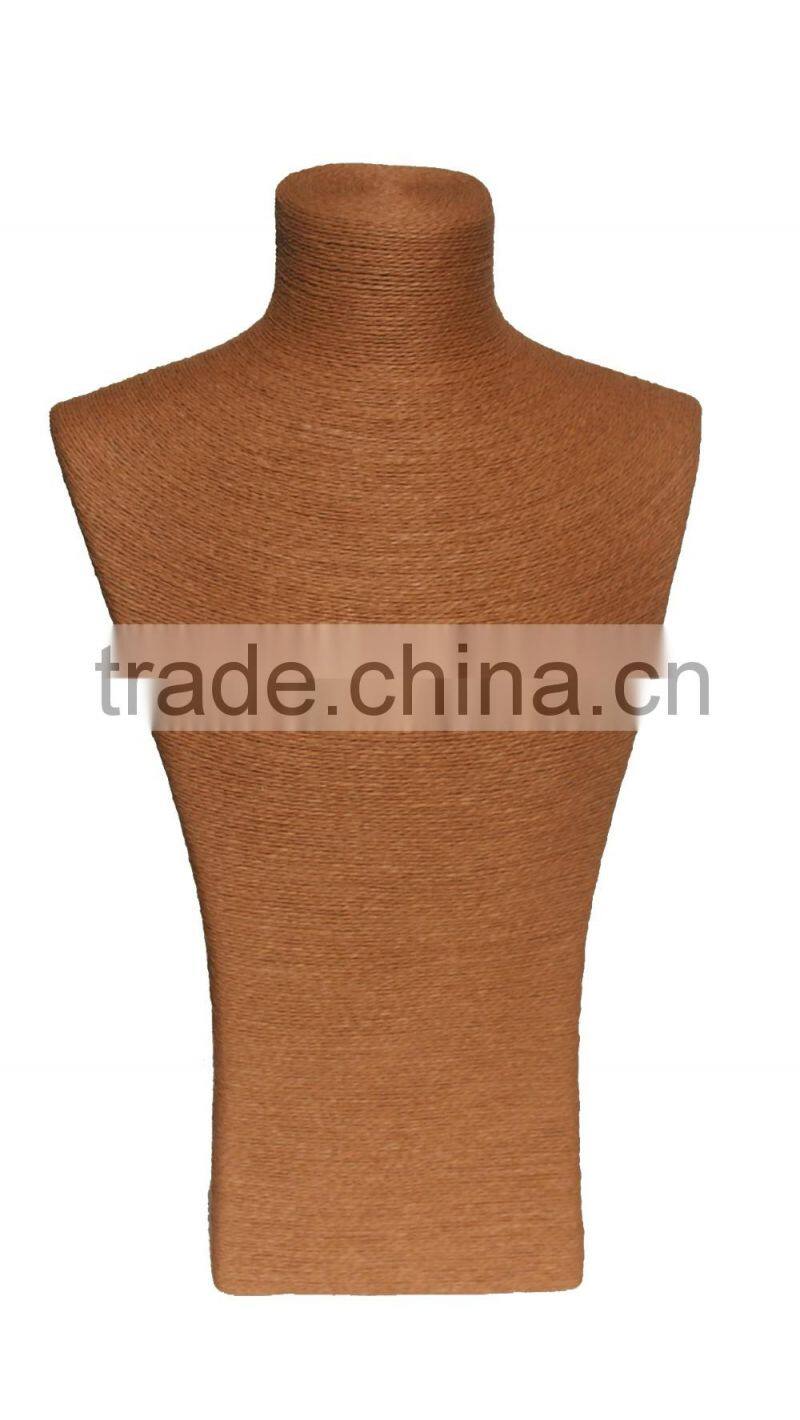 2015 new products natural paper twine necklace jewelry display stand A-22