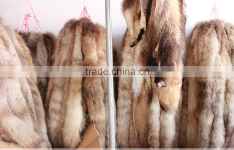 Dark natural Color real raccooN Fur collar for Hood OF coats DIy material