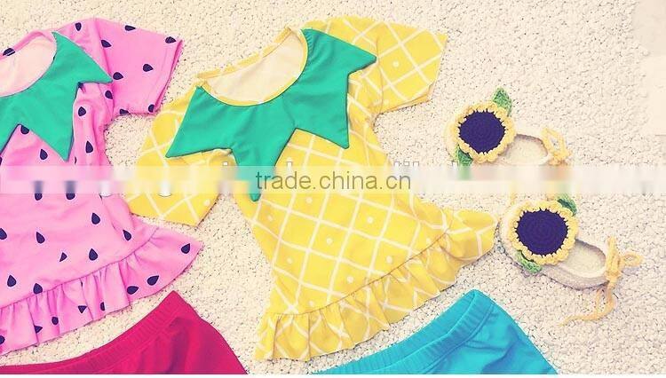 Summer 2016 Cute Baby Girl Swimming Suit Fruit Cartoon Breathable Baby Girl Beachwear New Style Bikini Lovely Girl