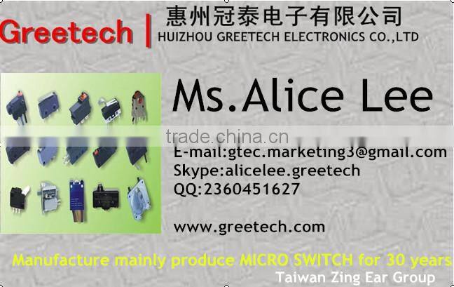 ZING EAR Quick Connect Terminals Coin Micro Switch (UL/CUL/ENEC/RoHS/Reach Approval)