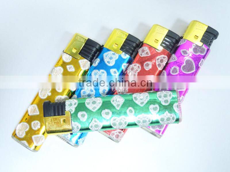 Cheap plastic material cigarette lighter , electron gas lighter with windproof function and picture