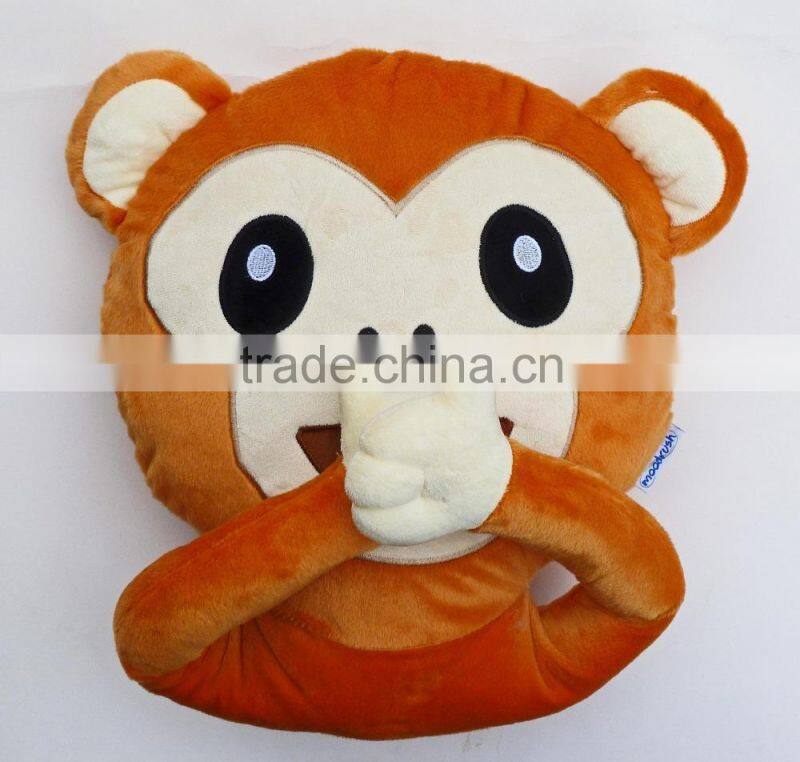 Factory Cheap Custom Plush Emoji Pillows/emoji monkey pillows/emoji plush monkey