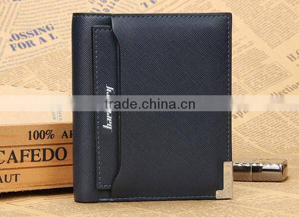 Leather mens small ID credit card wallet holder slim Pocket bifold wallet