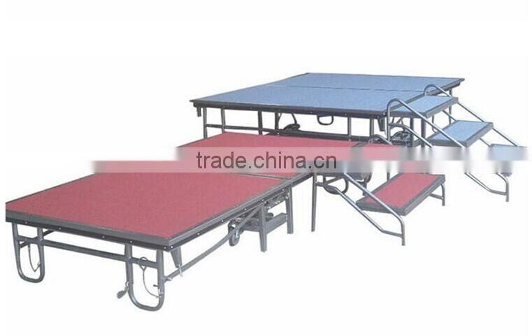 Multifunction used metal folding stage