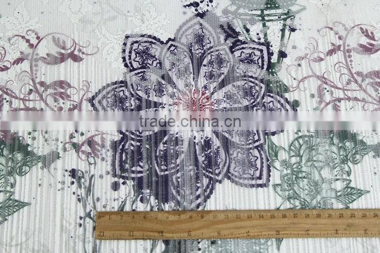 Free sample national print lace fabric for sale