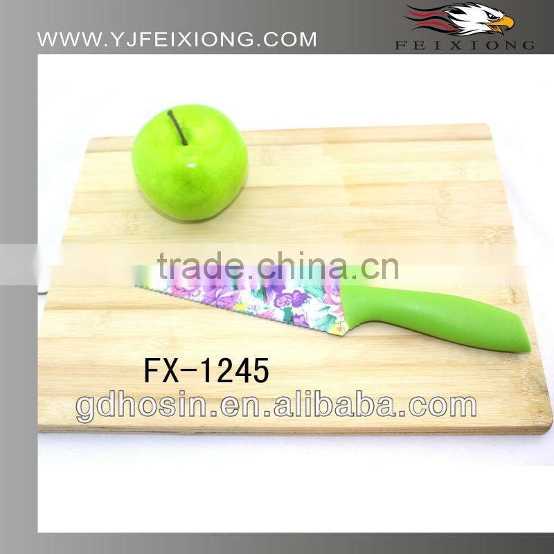 Colorful pattern printing kitchen chef knife with PP handle