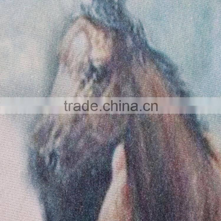 New fashion horse design printing cotton knit fabric for t shirt clothing