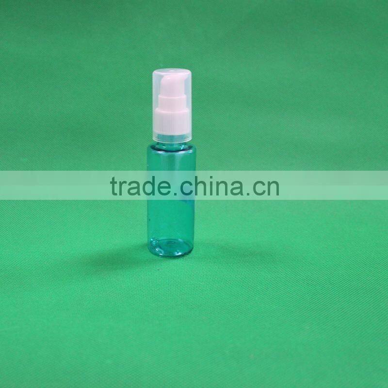 50MLplastic empty clear transparent PET bottle/jar with spray pump for cosmetic