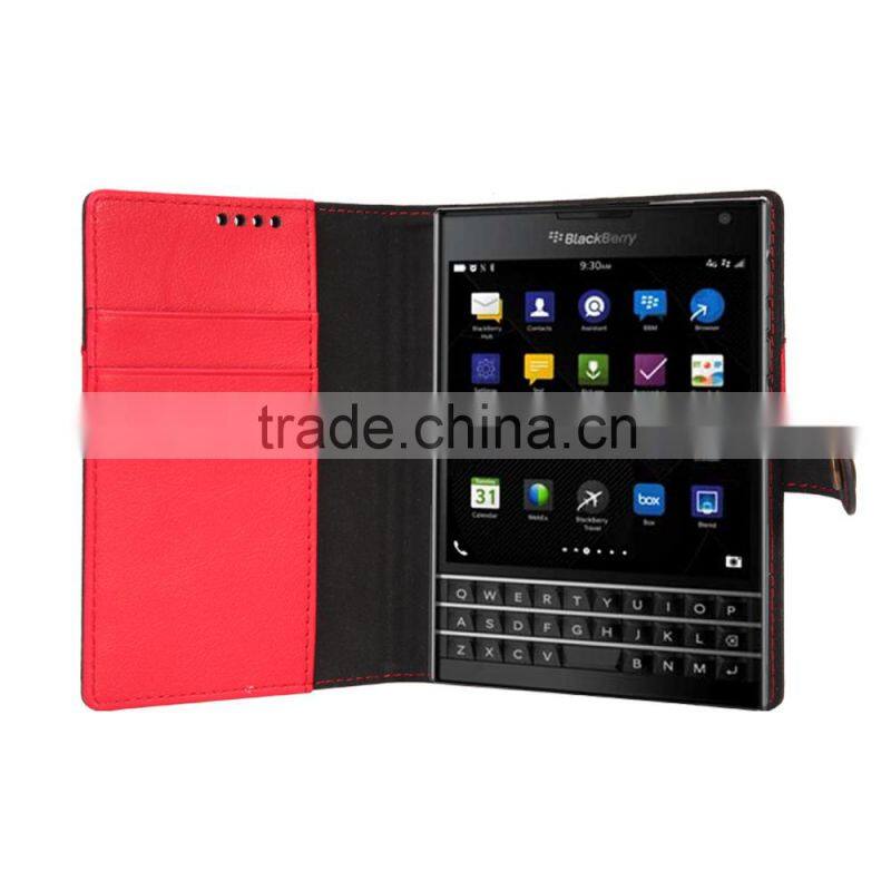 Wallet mobile phone leather case for Blackberry Passport Q30
