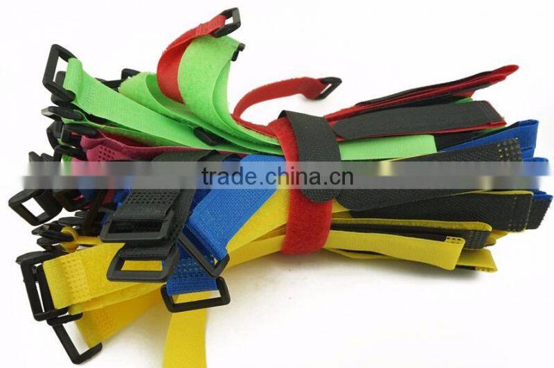 Logo printing adjustable hook and loop strips with buckle