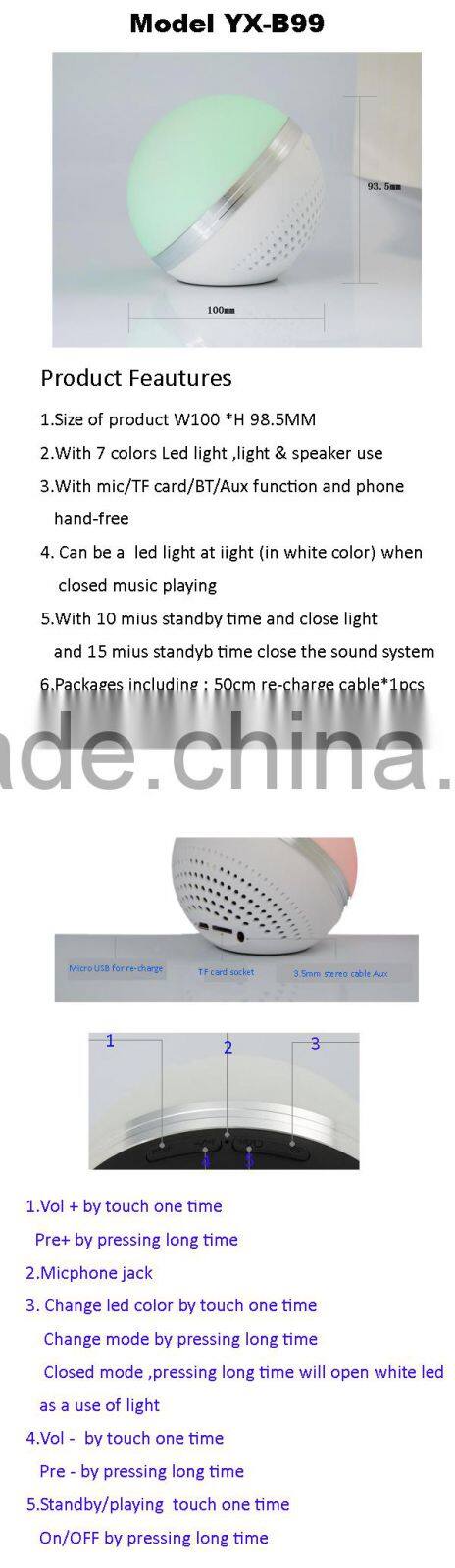 Best electronic christmas gifts bluetooth audio with led lamp