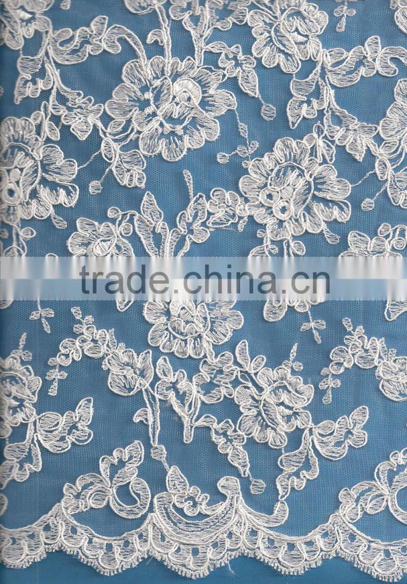 Best new design corded bridal lace fabric