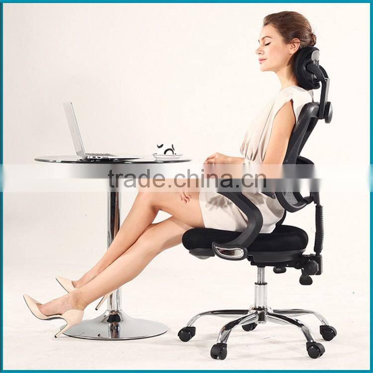 Hot sale Black Ergonomic Mesh office chair with adjustable headrest J18