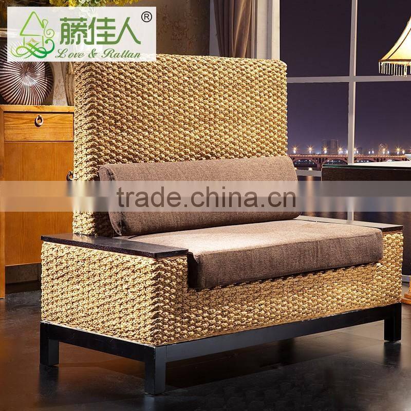 High Quality 4 Seat Pizza Hut Cafe Single Restaurant Wicker Woven Booth