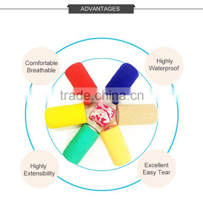 Non woven elastic self cohesive bandage/self adhesive bandage,OEM