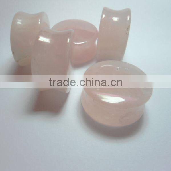 Hot sale semi precious stone earring white jade body jewelry